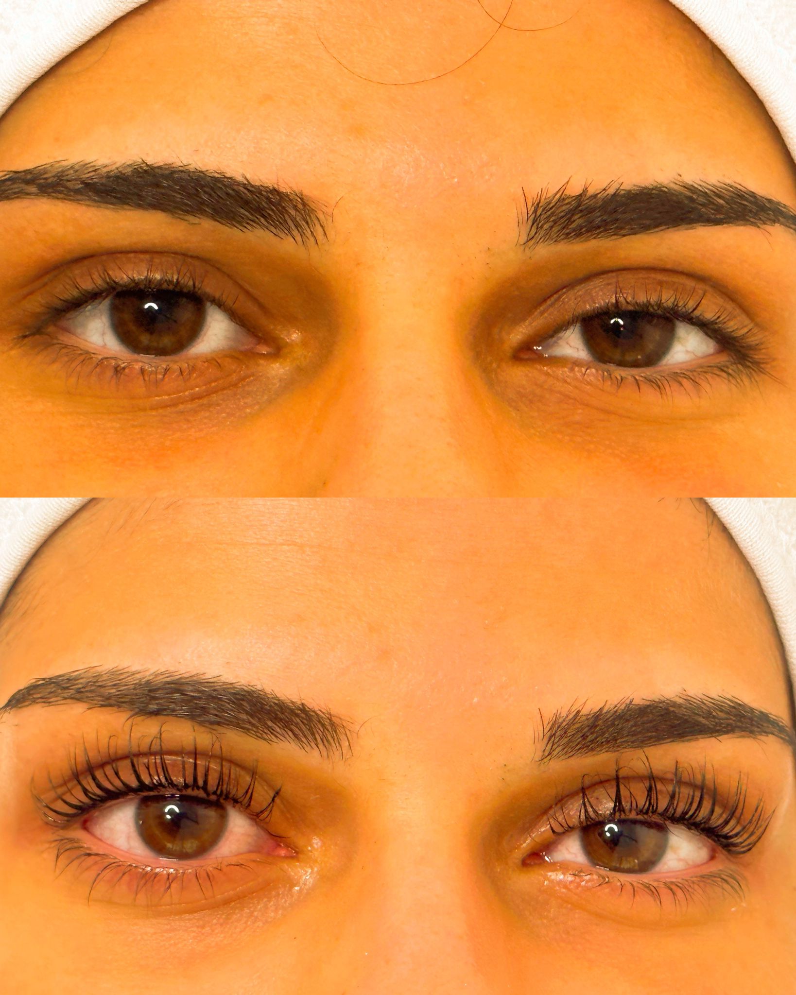 Lashlifting Vorher / Nachher